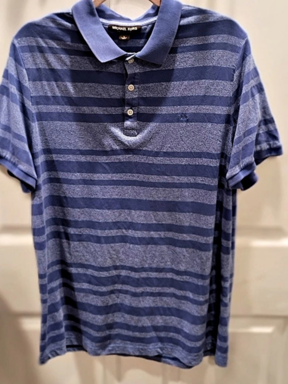 Michael Kors Men's Striped Polo Blue Size Large Like New